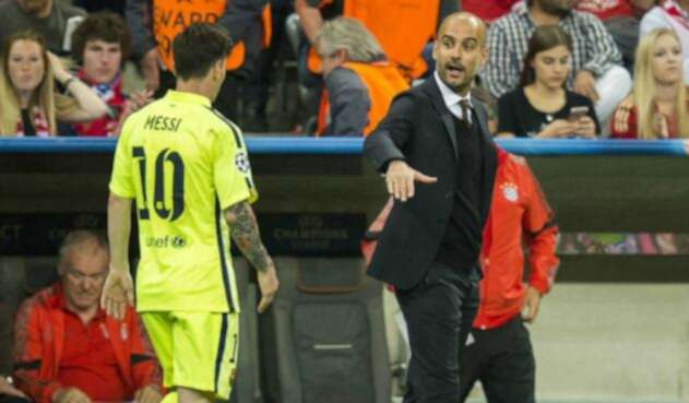 Lionel Messi y Pep Guardiola