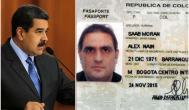 Nicolás Maduro, presidente de Venezuela, y el documento del colombiano Alex Saab