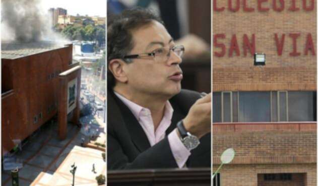 El Centro Comercial Andino, el 7 de junio de 2017; el senador Gustavo Petro y el colegio San Viator