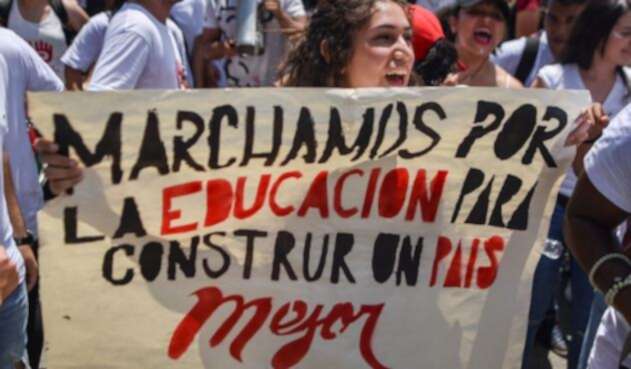 Protesta de estudiantes universitarios.