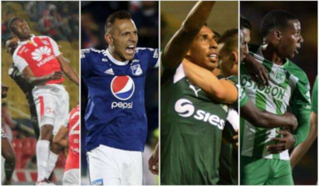 Santa Fe, Millonarios, Cali y Nacional