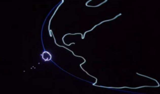 Proyección laser de Soda Stereo en el Planetario de Bogotá