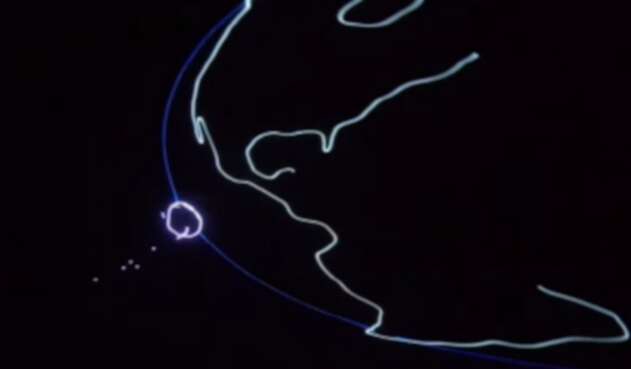 Proyección laser de Soda Stereo en el Planetario de Bogotá