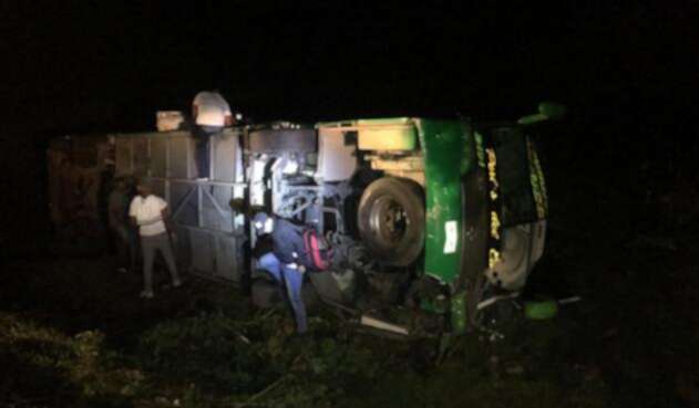 Volcamiento de bus en el Urabá antioqueño.