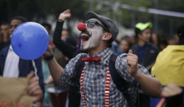 Marcha de universitarios en Bogotá