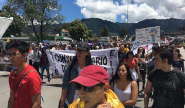 Marchas estudiantes Universidad Nacional en Bogotá