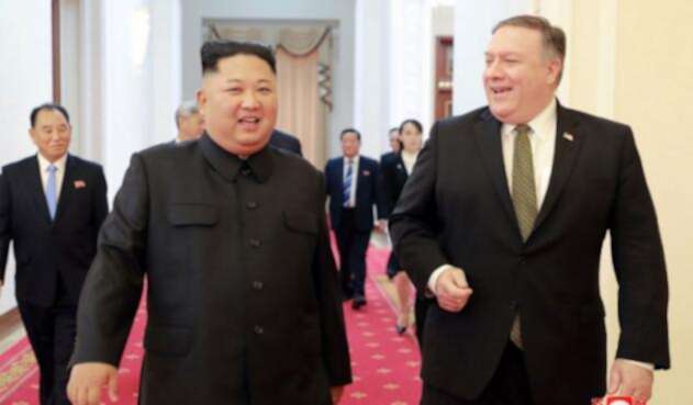 Mike Pompeo y Kim Jong-un