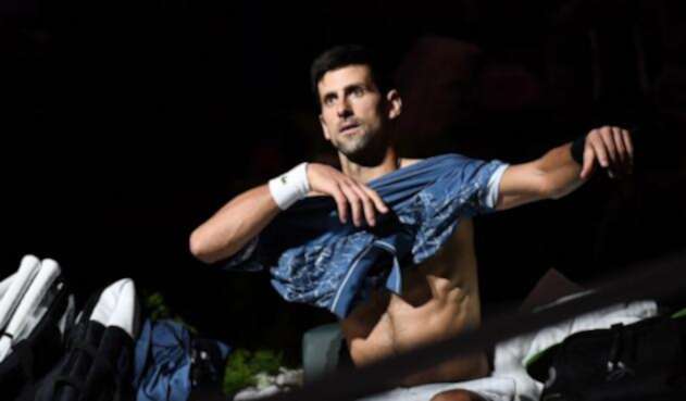 Novak Djokovic luego de perder la final del Masters 1000 de París