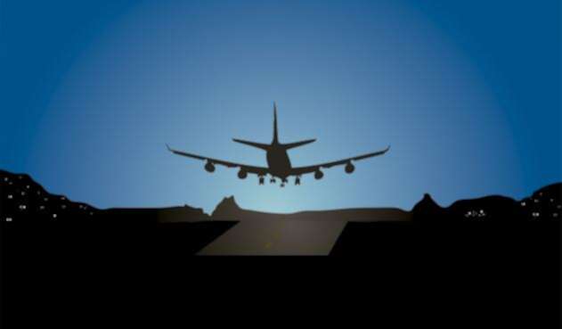 Foto ilustrativa de un vuelo comercial Foto ilustrativa de un vuelo comercial