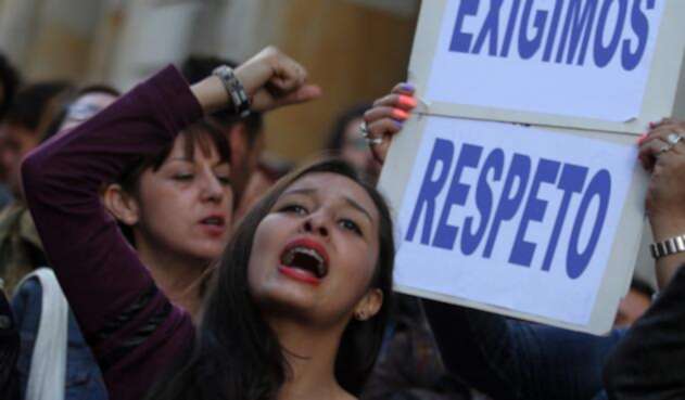 Protestas por los derechos y contra la violencia a las mujeres en Bogotá Protestas por los derechos y contra la violencia a las mujeres en Bogotá