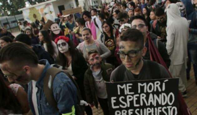Marcha de estudiantes en Bogotá