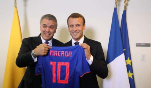 Presidentes Iván Duque y Emmanuel Macron. Presidentes Iván Duque y Emmanuel Macron.