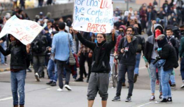 Protestas de estudiantes en Bogotá