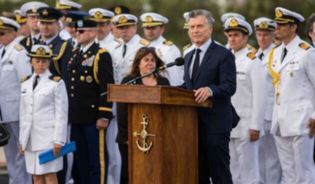 Mauricio Macri, presidente de Argentina, hablando en Mar del Plata del Ara San Juan