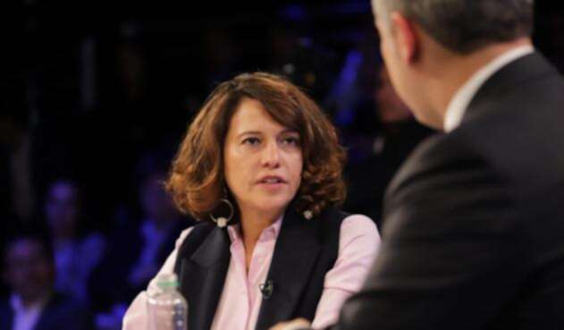 Nancy Patricia Gutiérrez, ministra del Interior, con el presidente Iván Duque
