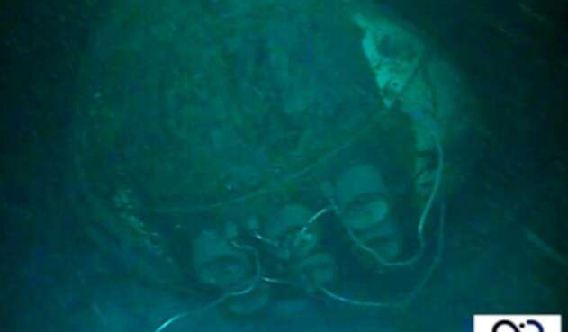 El submarino Ara San Juan en el lecho marino del Atlántico Sur, a 900 metros de profundidad