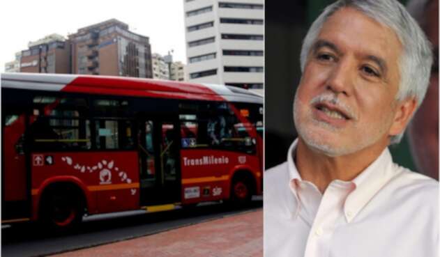 Los articulados de Transmilenio y Enrique Peñalosa, alcalde de Bogotá