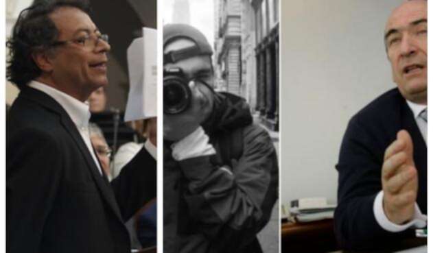 El senador Gustavo Petro, Alejandro Pizano Ponce de León y Jorge Enrique Pizano, hijo y padre fallecidos El senador Gustavo Petro, Alejandro Pizano Ponce de León y Jorge Enrique Pizano, hijo y padre fallecidos
