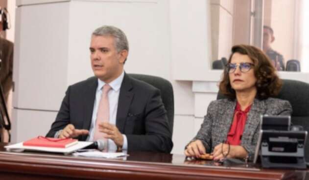 Presidente Iván Duque y la ministra del Interior Nancy Patricia Gutiérrez