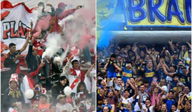 Hinchas de River y de Boca, respectivamente