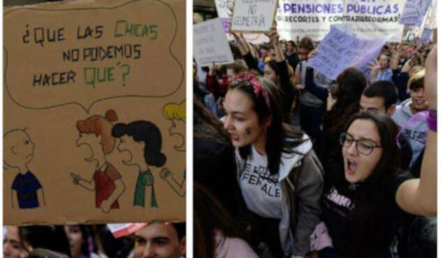 Marchas de estudiantes en España contra el sexismo. Marchas de estudiantes en España contra el sexismo.