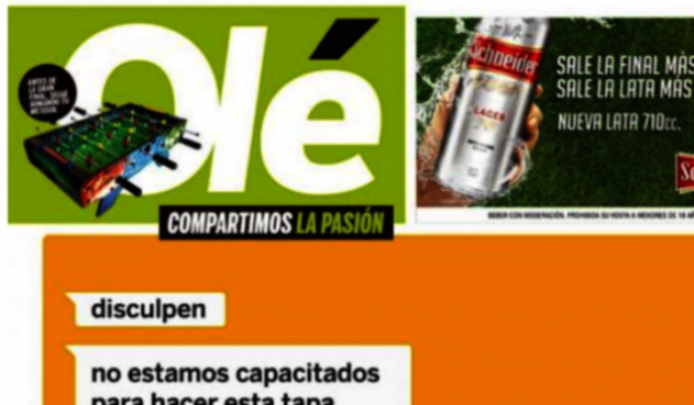 Parte de la portada de Olé previo a la final de Libertadores entre Boca y River Parte de la portada de Olé previo a la final de Libertadores entre Boca y River