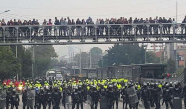 Así se desarrolla las marchas en Bogotá