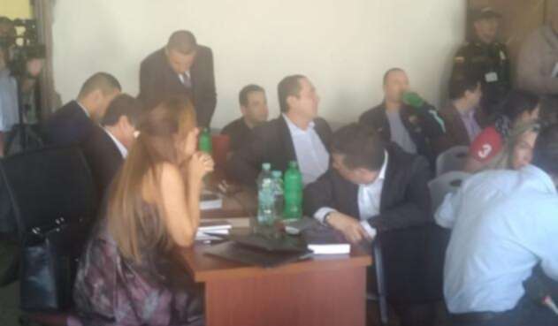Alcalde de Envigado, Raúl Cardona, en audiencia en el Palacio de Justicia.
