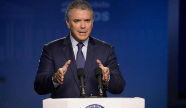Presidente Iván Duque, en alocución desde la Casa de Nariño