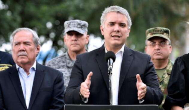 Iván Duque durante consejo de seguridad, en Cali