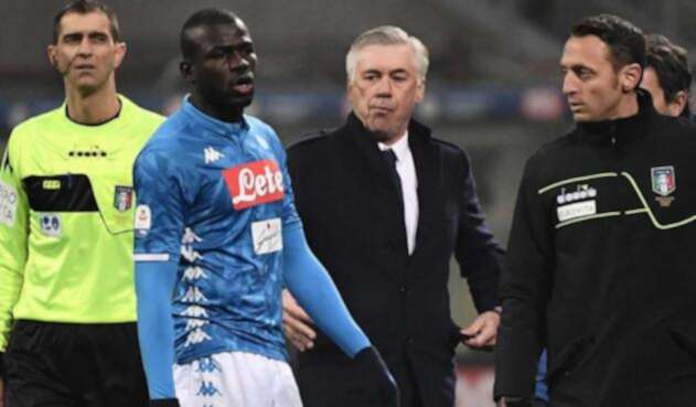 Kalidou Koulibaly y Carlo Ancelotti - Napoli 2018