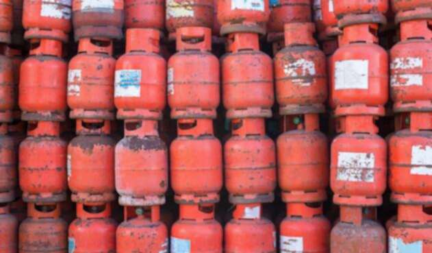 Gas en cilindro para los hogares.