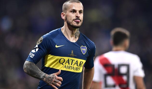 Dario Benedetto, delantero de Boca Juniors, así celebró su gol.