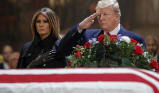 Donald Trump asistieron a los actos fúnebres del expresidente George H.W. Bush.