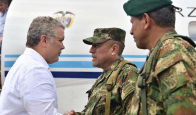 Iván Duque acompañado de las Fuerzas Militares en Tumaco Iván Duque acompañado de las Fuerzas Militares en Tumaco