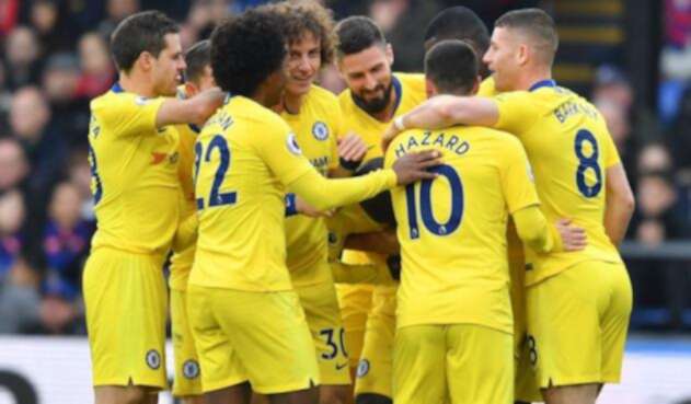 Jugadores del Chelsea celebrando un gol Jugadores del Chelsea celebrando un gol