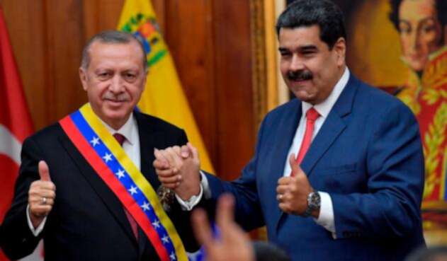 Recep Tayyip Erdogan y Nicolás Maduro, presidentes de Turquía y Venezuela, respectivamente, reunidos en Caracas