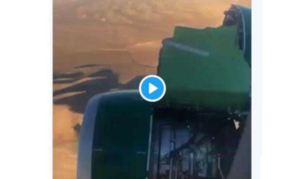Así vieron los pasajeros la falla en el motor del avión.