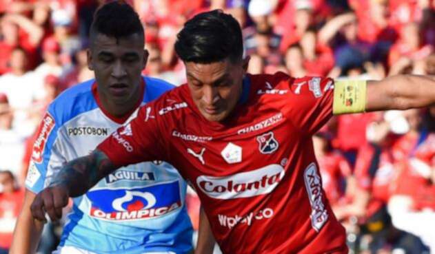 Germán Cano en el partido donde Independiente Medellín intentó la remontada ante Junior en la final