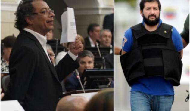 El senador Gustavo Petro y Daniel Herrera, alias El Loco Barrera El senador Gustavo Petro y Daniel Herrera, alias El Loco Barrera