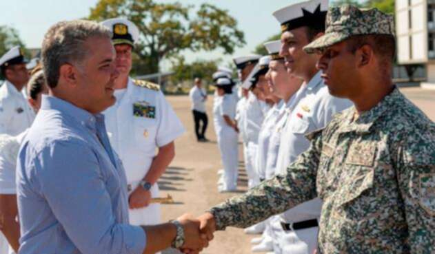 El presidente Iván Duque en la Escuela Naval de Cadetes de Cartagena