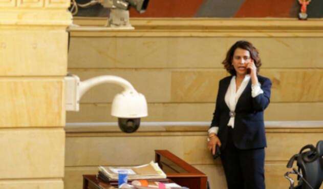 Nancy Patricia Gutiérrez, ministra del Interior, en el Congreso de la República, en Bogotá