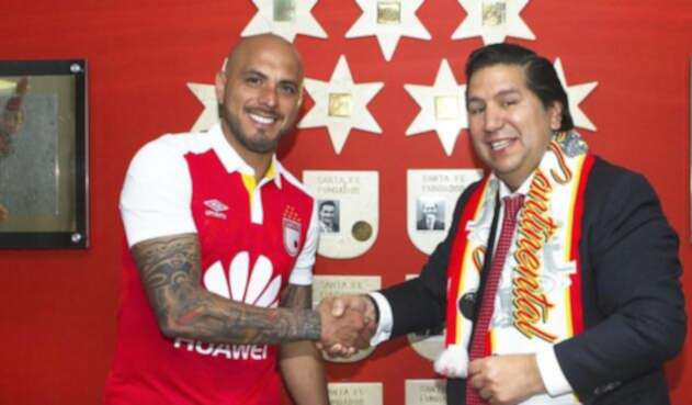 Ómar Pérez luego de ser anunciado su regreso a Independiente Santa Fe