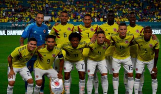 La Selección Colombia cuando venció 2-1 a Venezuela en juego amistoso que se cumplió en el estadio Hard Rock, en Miami (Estados Unidos), el 7 de septiembre de 2018