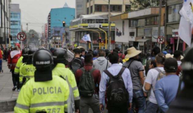 Marcha de estudiantes en Bogotá