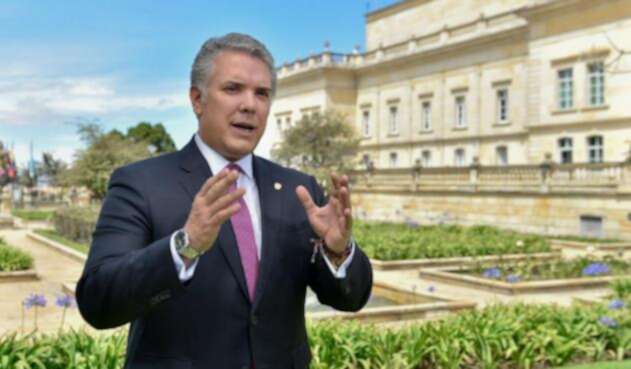 Presidente Iván Duque, en las afueras de la Casa de Ñariño