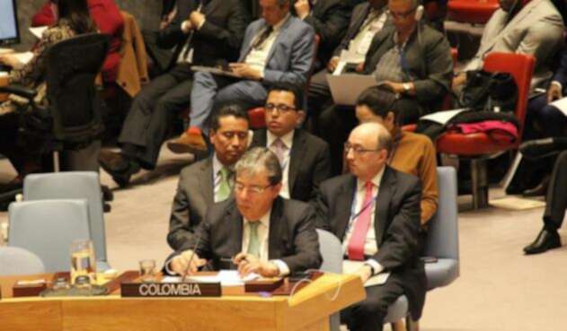 El canciller colombiano, Carlos Holmes Trujillo, en el Consejo de Seguridad de la ONU El canciller colombiano, Carlos Holmes Trujillo, en el Consejo de Seguridad de la ONU