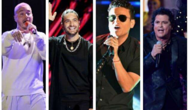 J Balvin, Maluma, Silvestre Dangond y Carlos Vives