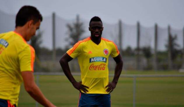 Dávinson Sánchez entrenando con la Selección Colombia en Estados Unidos, el 8 de octubre de 2018