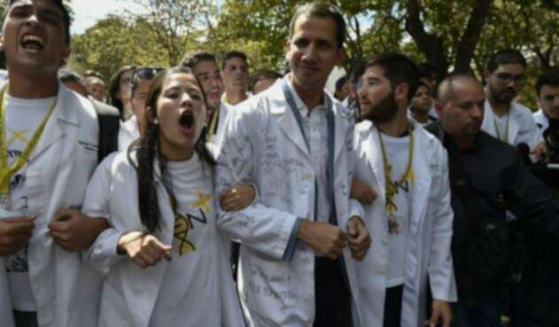 Juan Guaidó participando en marchas contra el Gobierno de Nicolás Maduro Juan Guaidó
